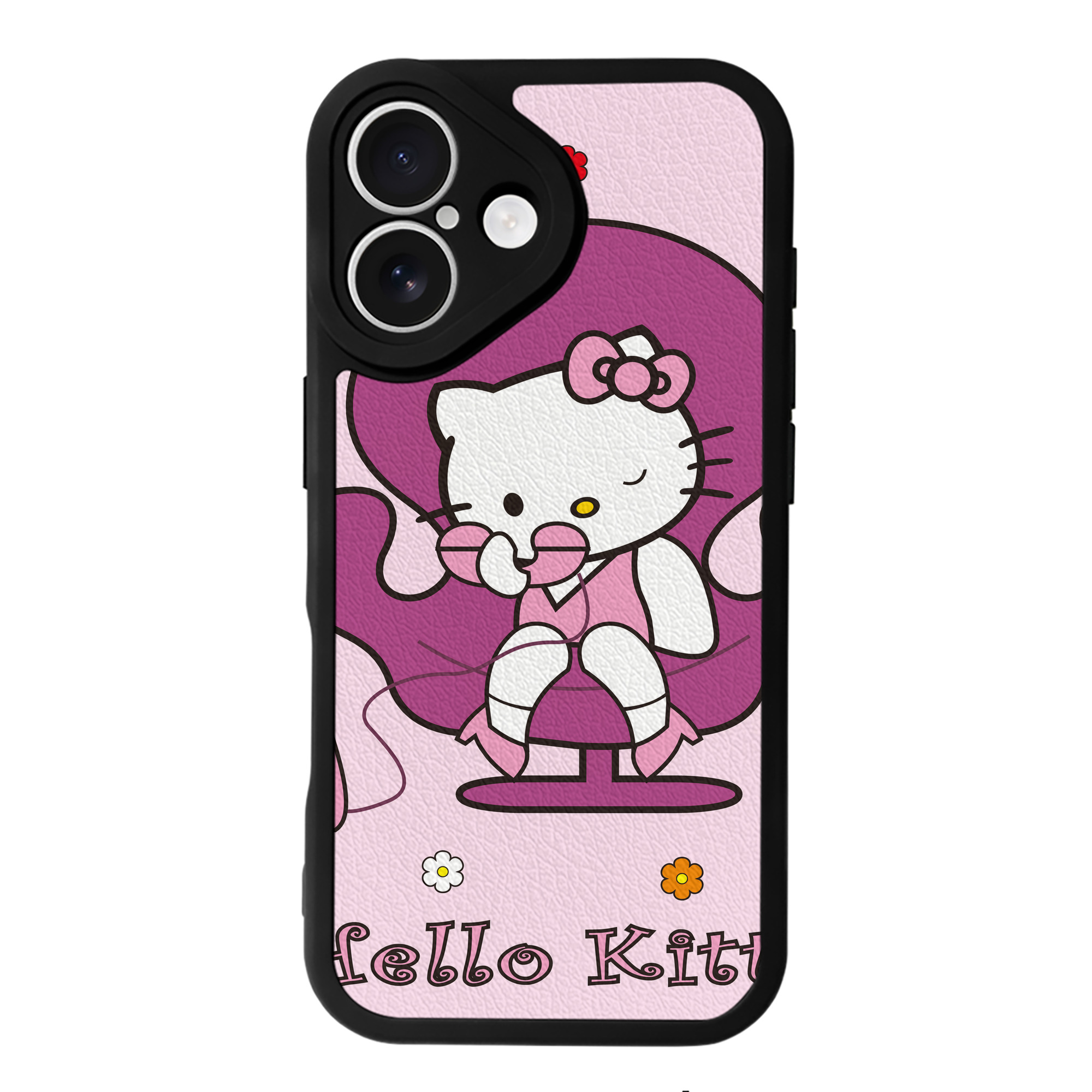 （画像用） Hello Kitty ハローキティ 【iPhone 16シリーズ対応】シリコンスマホケース（レザー調） 材質：シリコン
